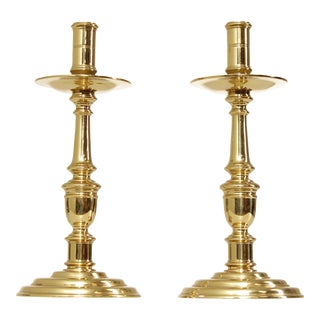 Virginia Metalcrafters Williamsburg Brass Candlesticks - A Pair For Sale