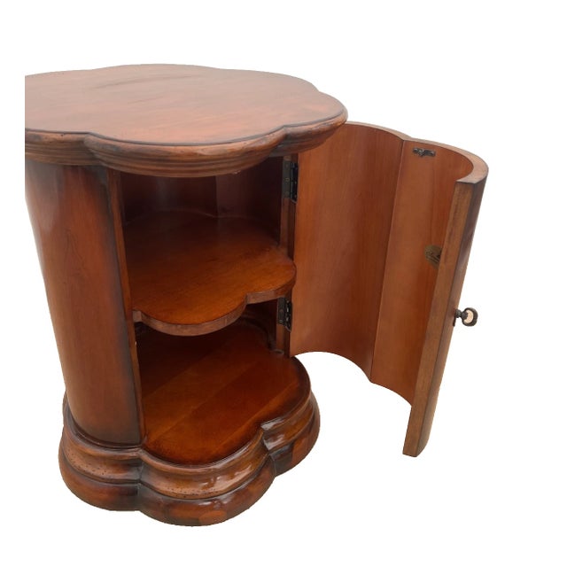 Brass 1990s Art Deco Style Table Nightstand Cabinet and Shelf Seven Seas by Hooker Furniture For Sale - Image 8 of 13