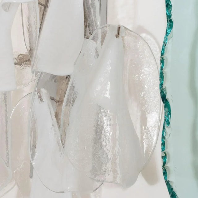 Glass Vintage Pair of Lattimo Murano Glass Sconces For Sale - Image 7 of 7