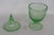 Early 20th Century Green Paneled Depression Glass Candy Dish Footed Jar With Pointed Lid 4844b For Sale - Image 5 of 14