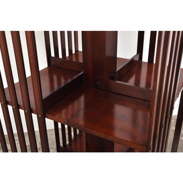 Antique Revolving Bookcase in Mahogany, 1890s For Sale - Image 3 of 11