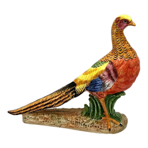 Abigails Italy Hand-Painted Porcelain Pheasant Figurine – Large Colorful Bird
