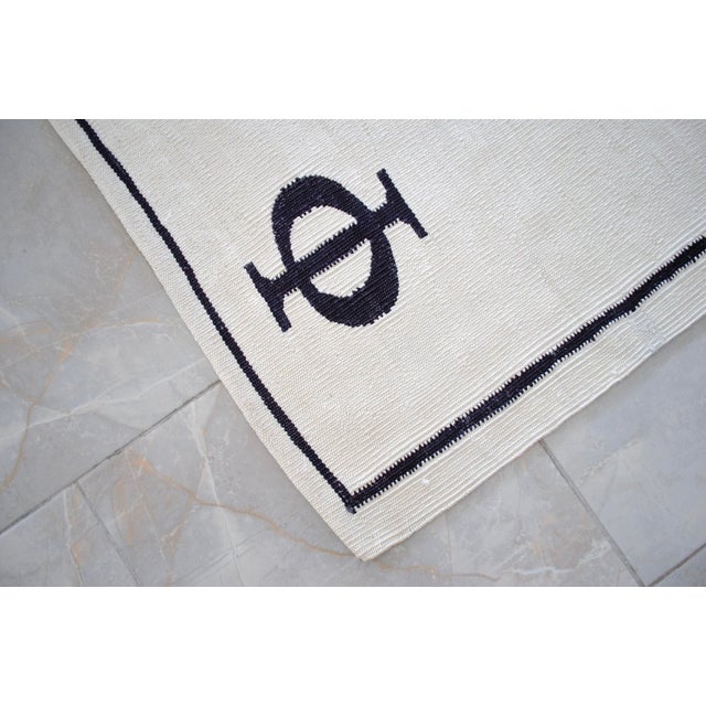 Fibonacci - Golden Ratio Themed Silk Hand Woven Area Rug Kilim Wall Rug 4′11″ × 6′7″ For Sale - Image 13 of 15