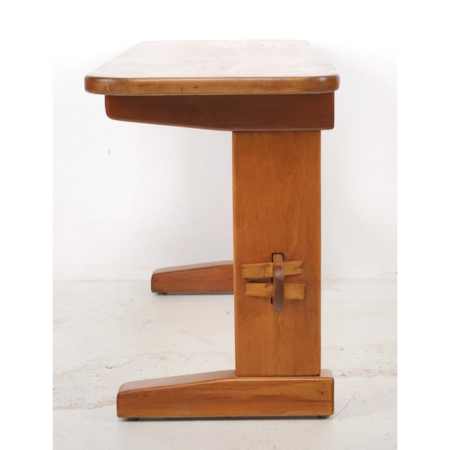Vintage Wooden Refectory Trestle Table For Sale - Image 9 of 12