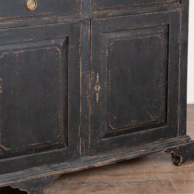 19th Century Swedish Black Painted Pine Sideboard Buffet For Sale - Image 13 of 15