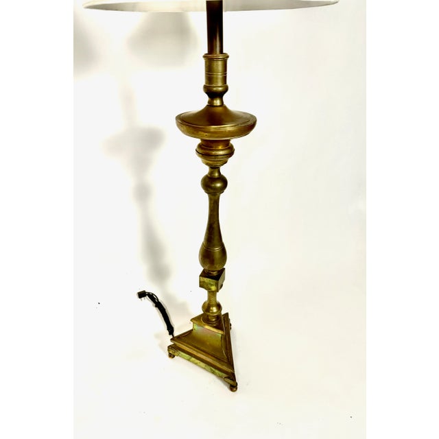 Bronze Pair 18th Century Bronze Altar Sticks as Floor Lamps For Sale - Image 8 of 10