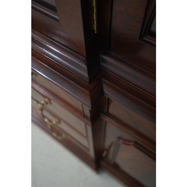 Baker Mahogany 2 Piece Breakfront China Display Cabinet For Sale - Image 11 of 18