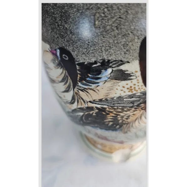 Ceramic Pair of 19th Century Satsuma Vase With Geese, Signed For Sale - Image 7 of 12