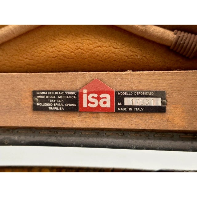 Isa Ponte San Pietro, Italian Mid-Century Modern, Armchair, Ottoman, Rattan For Sale - Image 12 of 12