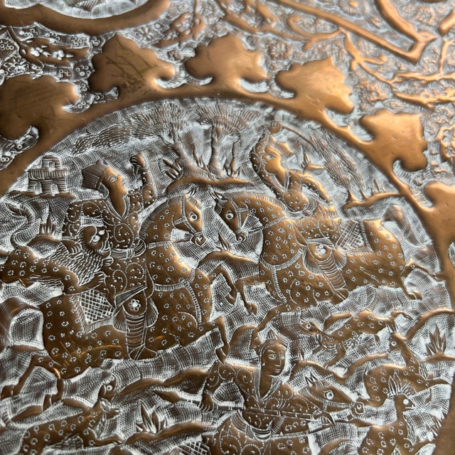 Antique Brass Tray With Intricate Etchings For Sale In Atlanta - Image 6 of 8