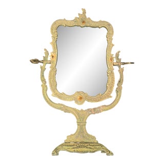 Verdigris Patina Brass Vanity Mirror For Sale