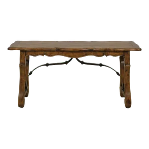 Bausman Country French Style Wood & Iron Console Table