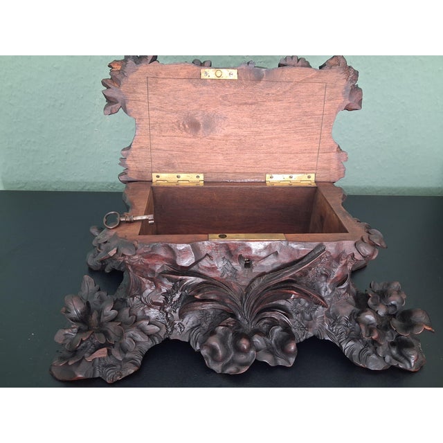 This jewelry storage box is made in France, Black Forest style, with original key, works perfectly. The base and structure...