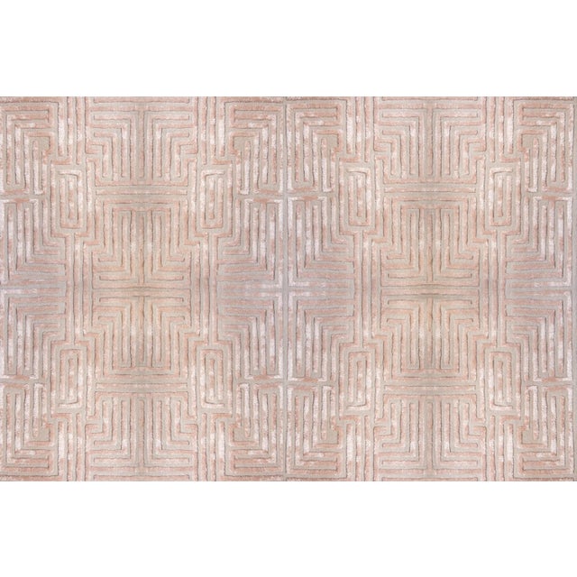 Knossos Hand-Tufted Maze Rug, Peony Pink, 9x12 For Sale In Atlanta - Image 6 of 6