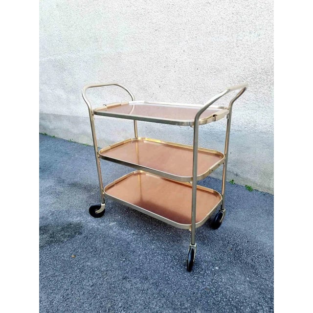 Mid-Century Modern Serving Bar Trolley from Kaymet, 1960s For Sale - Image 12 of 12