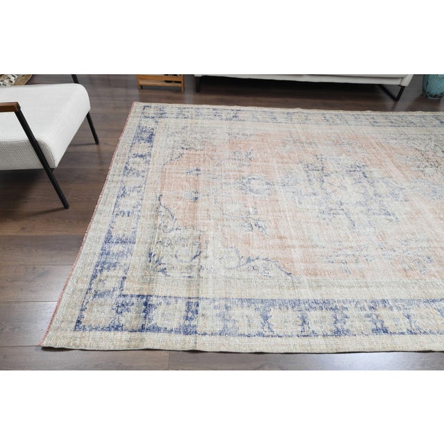1970s Vintage Persian Handmade Wool Cotton Orange Area Rug For Sale - Image 11 of 11