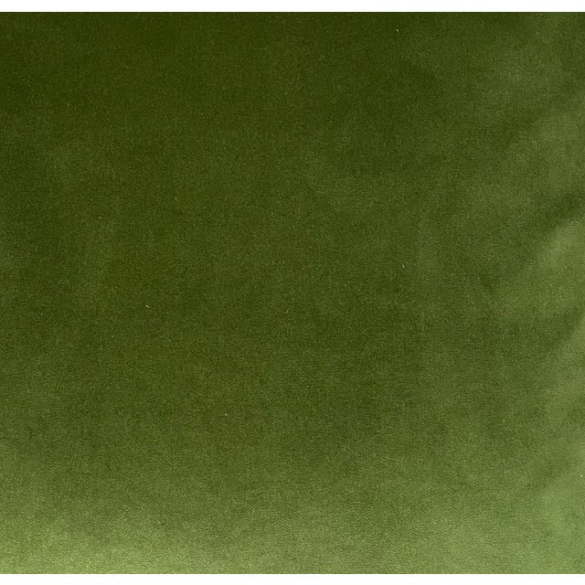 Large Embroidered Samarkand Pillow / 22.0" x 22.0" Solid Green Cotton Velvet fabric from Robert Allen for the back...