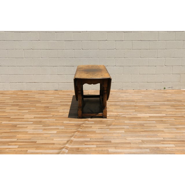 Country French Tiger Oak Drop-Leaf Gateleg Dining Table, Rustic Farmhouse Oak Table, Circa 1950s For Sale - Image 17 of 18