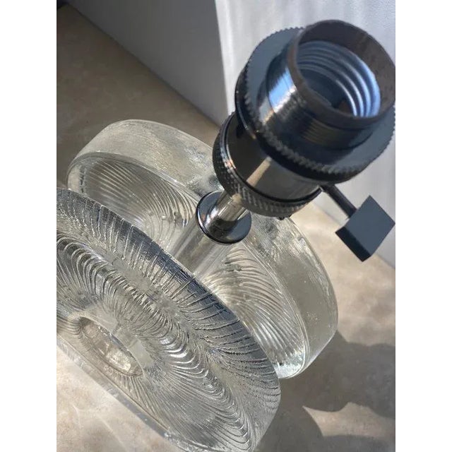 Small Vintage Glass Table Lamp, 1960s For Sale - Image 6 of 9