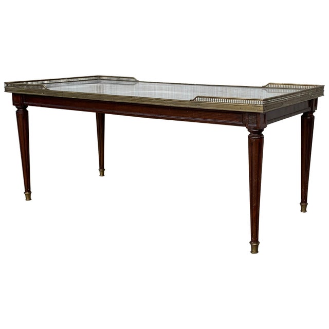 19th Rectangular Bouillotte Louis XVI Style Table Guéridon with Fluted Legs For Sale - Image 15 of 18