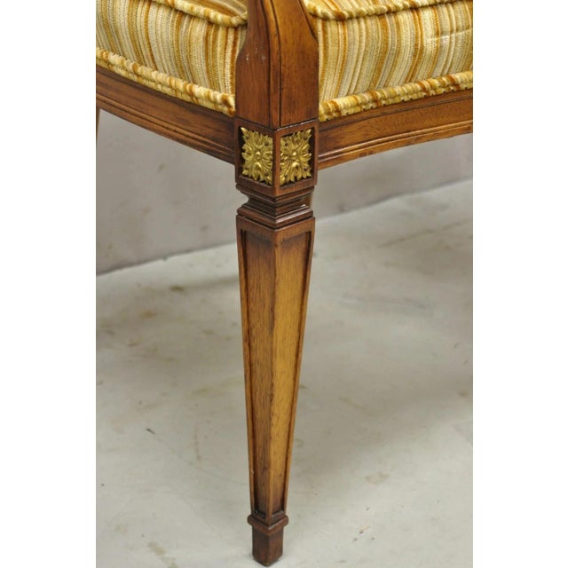 Vintage Italian Neoclassical Style Walnut Greek Key Dining Chairs - Set of 6 For Sale - Image 4 of 12