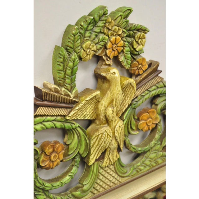 Mid 20th Century Vintage French Victorian Neoclassical Style Bird 55" Wall Mirror With Arrows For Sale - Image 5 of 12