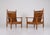 Brutalist Armchairs in Oak and Cognac Leather, 1950s, Set of 2 For Sale - Image 11 of 11