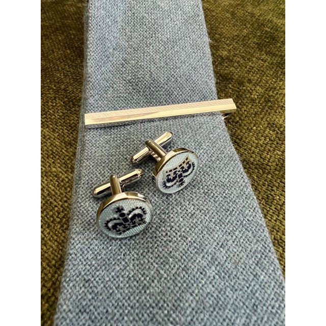 Art Deco 1960s Dunhill Cigarette Case & Lighter, Katharine Hamnett Tie Clip & Cufflinks Set- 3-Pieces For Sale - Image 3 of 11