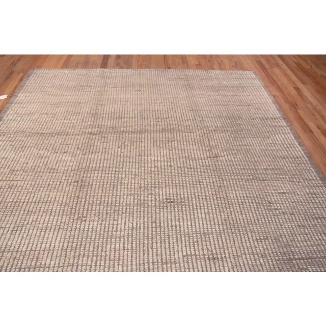 Contemporary Wool Modern Neutral Minimalist Rug For Sale - Image 3 of 8