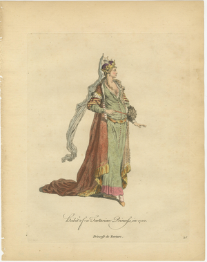 Jefferys, Tartar Princess Costume, 1749, Print