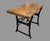 Vintage Antique Industrial Saltzman Chicago Cast Iron Table With Wooden Top For Sale - Image 4 of 9