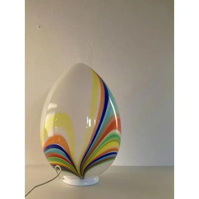 White Egg with Multicolored Reeds Table Lamp by Simoeng For Sale - Image 4 of 6