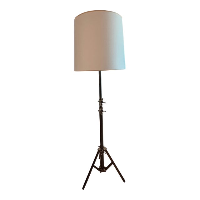 Brass Tripod Floor Lamp by Design Within Reach For Sale