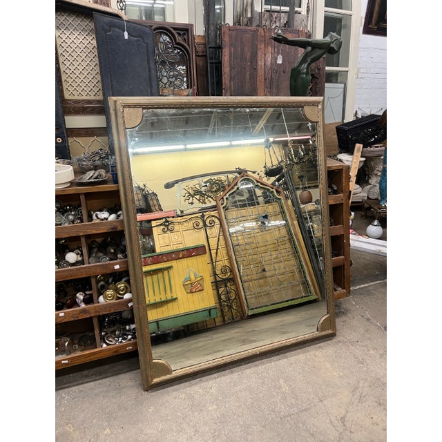 Vintage 1930's Charm Oversized Wall Mirror With Red Accents For Sale - Image 11 of 12