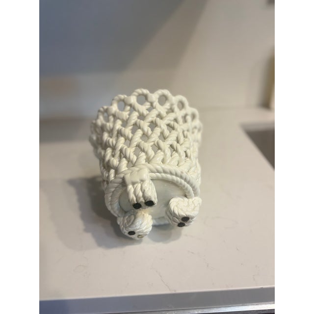 Ceramic 1960’s Trompe-L’oeil White Ceramic Rope Cache Pot For Sale - Image 7 of 10
