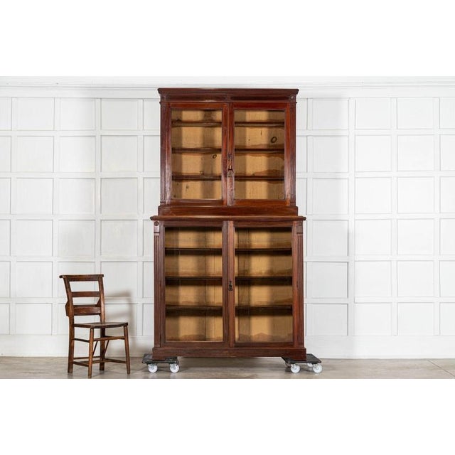 English Glazed Mahogany Bookcase, 1860s For Sale - Image 4 of 18