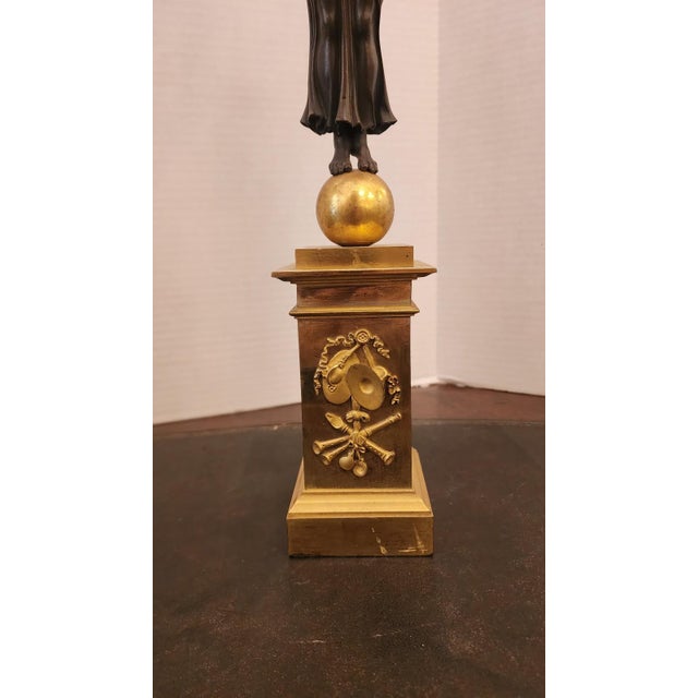 Metal Pair of Early 19th Century Gilt Bronze Empire-Style Candelabras For Sale - Image 7 of 7