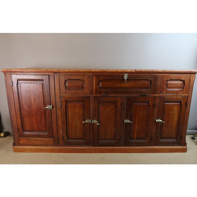 Large Oak Bar and Cabinet, 1890s, Set of 2 For Sale - Image 12 of 15