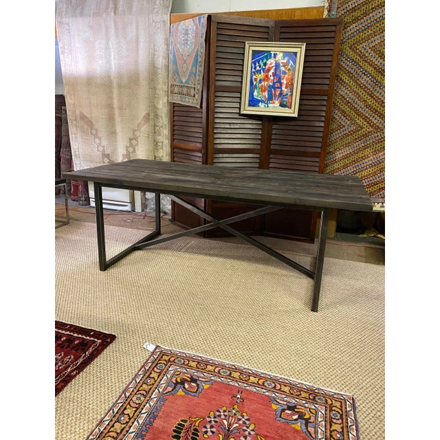 Timothy Oulton Sassafras & Iron Modern Dining Table For Sale - Image 13 of 13