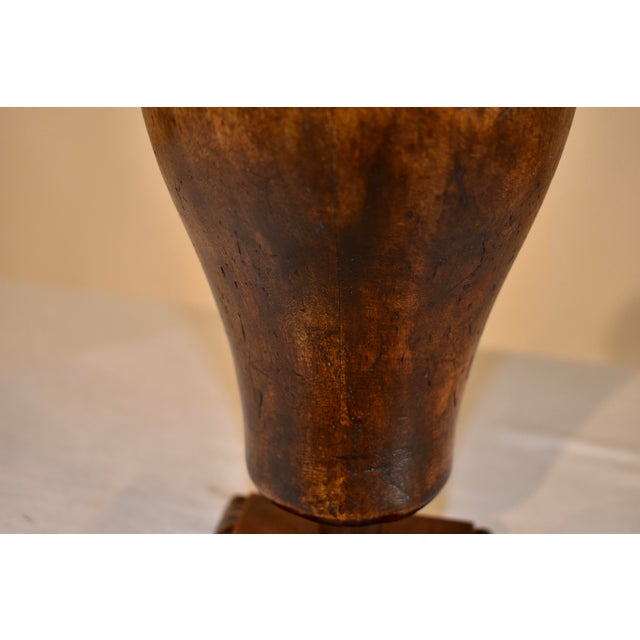 Brown 18th Century French Millinery Head on Stand For Sale - Image 8 of 8