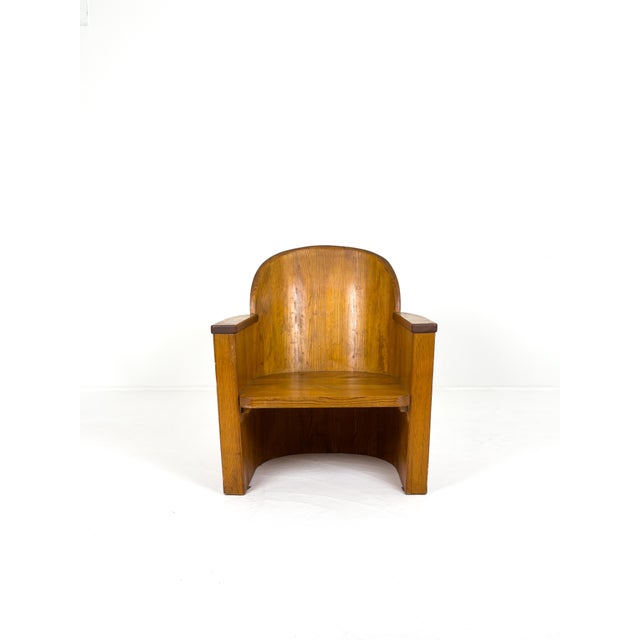 Pine Armchair with Black Iron from Åby Bruk, Sweden, 1940s, in Worn conditions. Designed 1920 to 1949