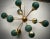 Mid-Century Modern Mid-Century Spherical Green Glass and Brass Sputnik Chandelier, 2000s For Sale - Image 3 of 8