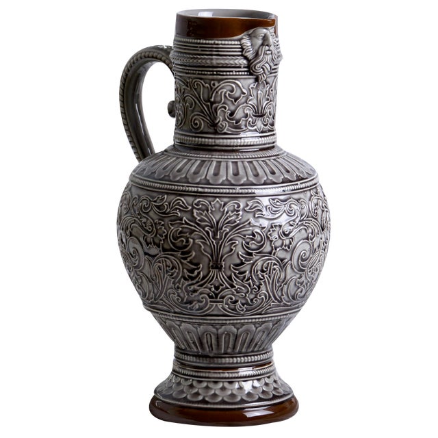 Large 19th Century French Decanter in Figurehead Slip, 1840s For Sale