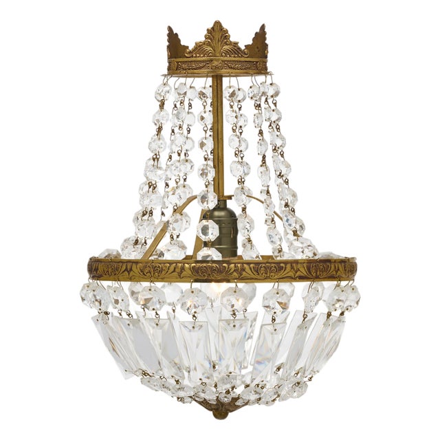 Empire Style Crystal French Chandelier For Sale