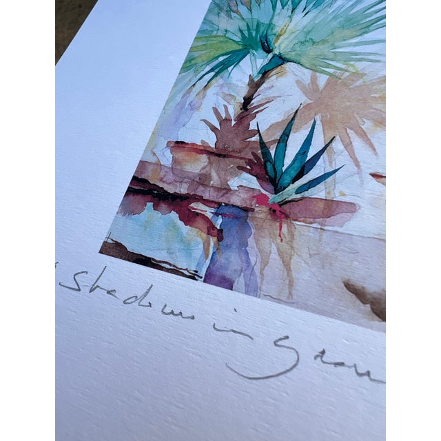 2020s Antoine Chapon Signed Giclée “Shadows in Grand Case” – Caribbean Coastal Watercolor For Sale - Image 5 of 6
