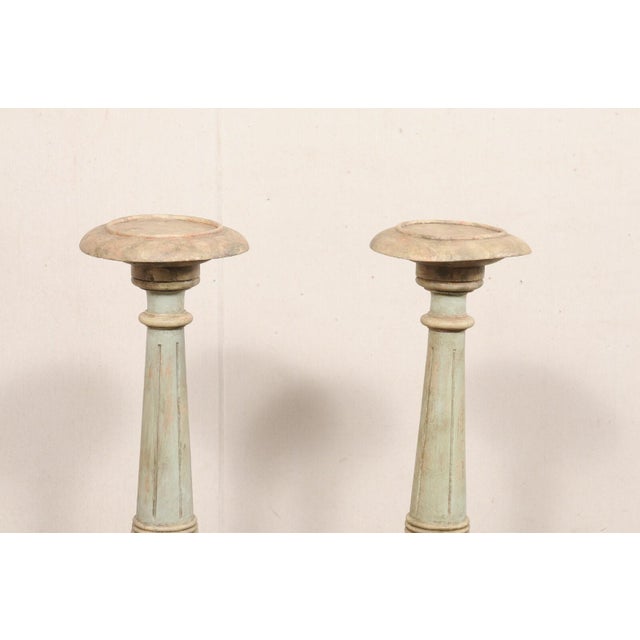Wood Swedish Gustavian Display Pedestals - A Pair For Sale - Image 7 of 8