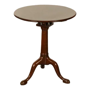 Antique Georgian Mahogany Tilt Top Tripod Pedestal Wine Table Candlestand 1760