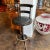 1990s Vintage Italian Black Leather Seat Barstool With Wood and Brass Accent for the Footrest and Low Back For Sale - Image 13 of 13