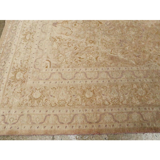 Champagne Galerie Shabab Collection Early 20th Century Handmade Turkish Silk Herekeh Room Size Carpet For Sale - Image 8 of 10