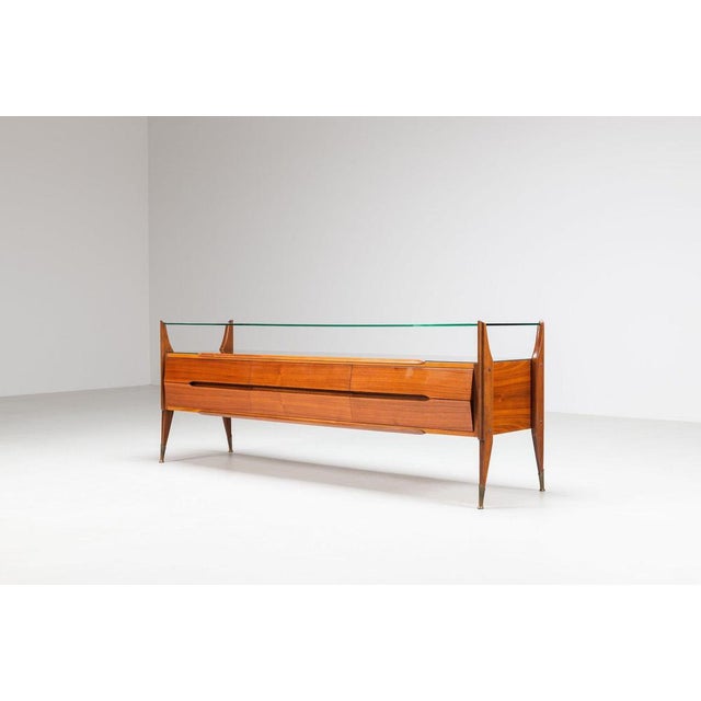 1950s Italian Walnut Sideboard attributed to G. Cecchini and C. Cantu, Italy, 1950 For Sale - Image 5 of 18
